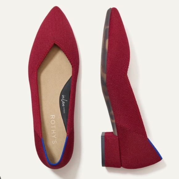 NWOB Rothy's The High Point In Autumn Red Washable Comfort Block Heels Size 8.5 - Picture 1 of 12
